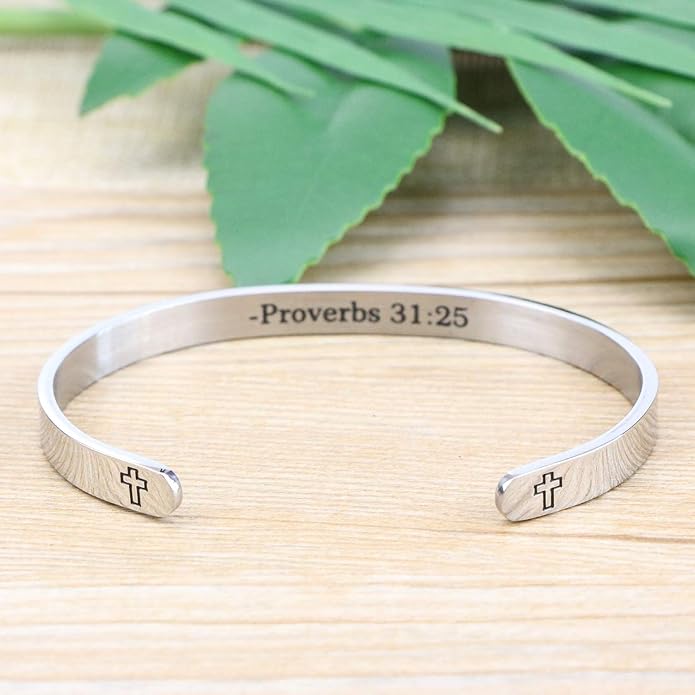 Memgift 𝐂𝐡𝐫𝐢𝐬𝐭𝐢𝐚𝐧 𝐁𝐫𝐚𝐜𝐞𝐥𝐞𝐭𝐬 for 𝐖𝐨𝐦𝐞𝐧 Inspirational Gifts Bible Verse Religious Faith Jewelry Cuff Bracelet Mothers Day Christmas Birthday Jewelry for Her Mother Daughter