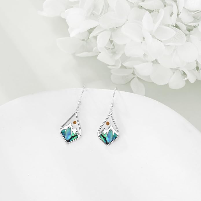 AOBOCO Mustard Seed Earrings for Women Sterling Silver Mountain Cross Earrings Dangle Christian Religion Jewelry Mothers Day Birthday for Mom Wife Friends