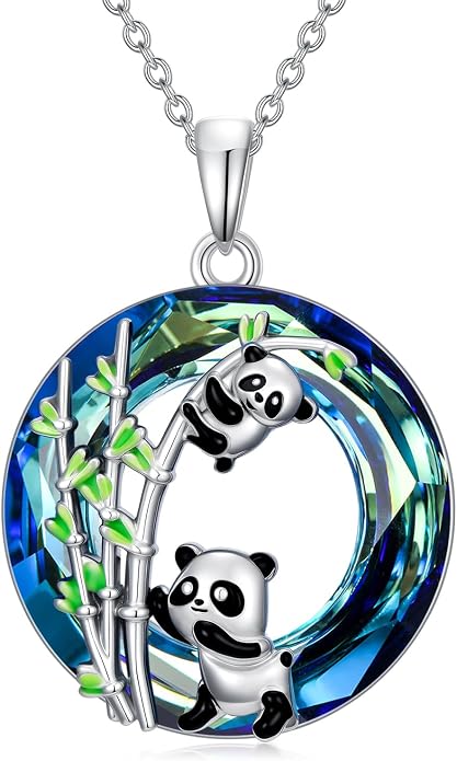 TOUPOP Sterling Silver Tree of Life Hummingbird/Dragonfly/Owl/Panda Necklace Crystal Bird Jewelry Birthday Christmas Valentines Day Gifts for Her Girlfriend Mom