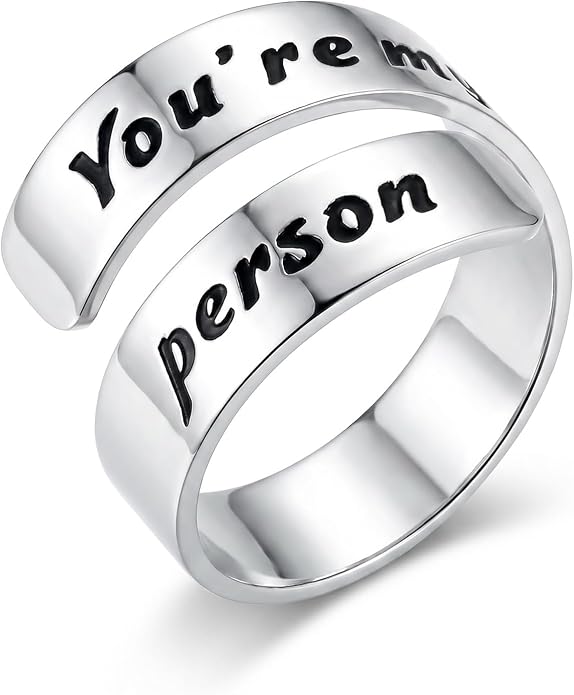 Inspirational Motivational Adjustable Ring Personalized Stainless Steel Spiral Wrap Twist Rings Encouragement Statement Graduation Jewelry Birthday Gifts for Women Teengirls.