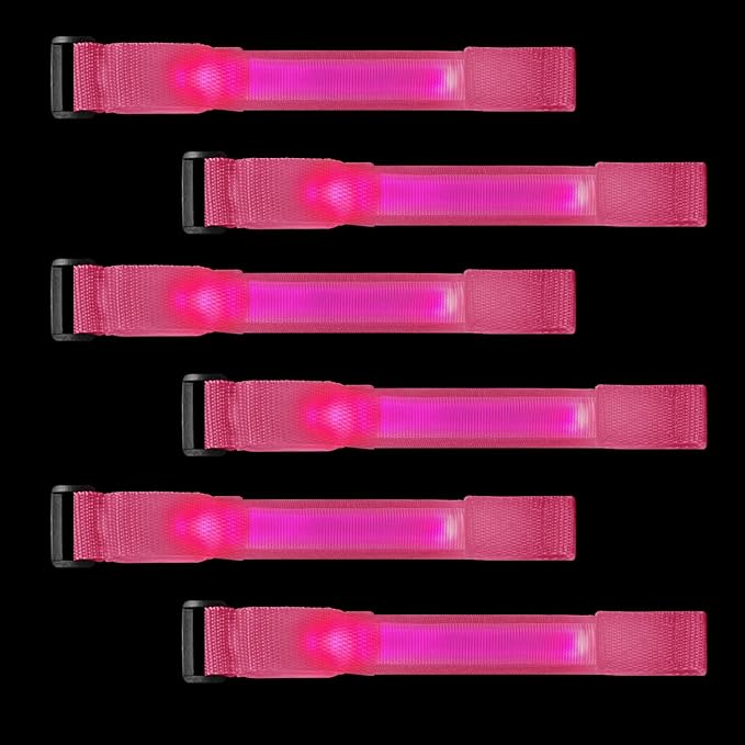 M.best 8pcs LED Light Up Bracelets Glow Flashing Wristbands Glow in The Dark Party Supplies for Wedding, Raves, Concert, Camping,Sporting Events, Party Pink