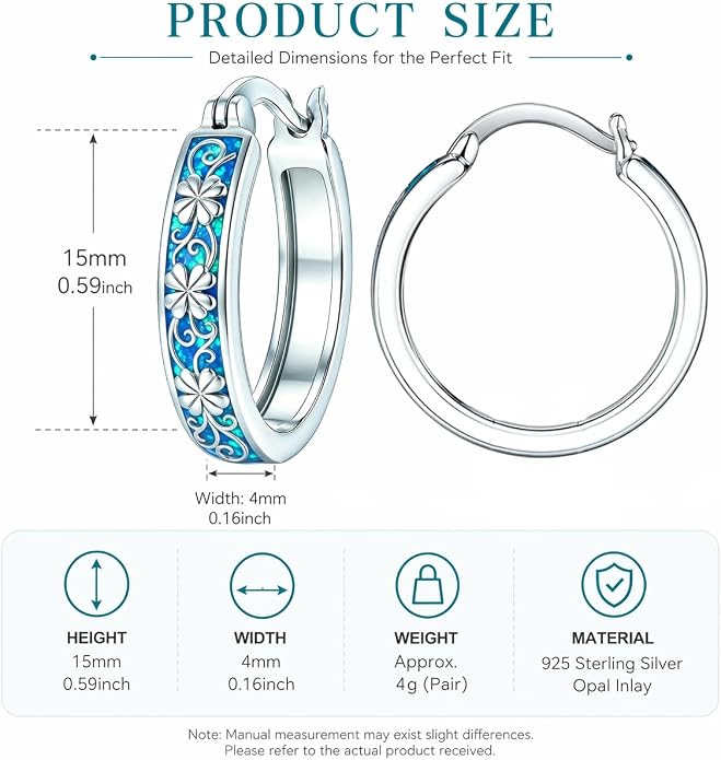 Opal/Turquoise Huggie Earrings 925 Sterling Silver Opal/Turquoise Small Animal Huggie Hoop Earrings Animal Huggies Earring Jewelry Gifts for Women Mom Her