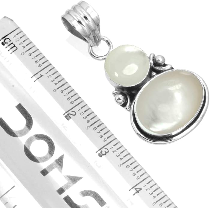 Handmade Genuine 925 Sterling Silver Pendant Necklace Natural Gemstone Crystal, Lapis, Onyx, Amber Oval Round Boho Jewelry For Women