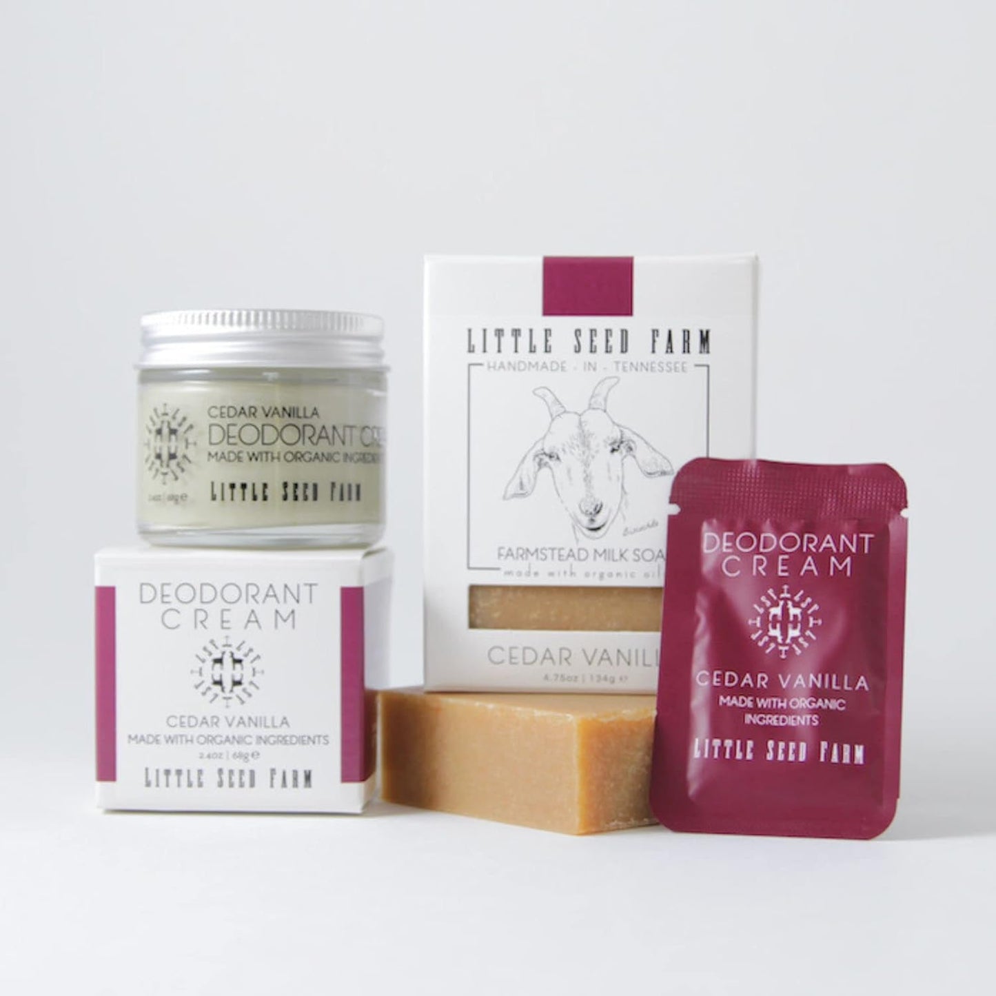 Little Seed Farm All Natural Deodorant Cream, Aluminum Free Activated Charcoal Deodorant for Women or Men - Cedar Vanilla, Net Wt. 2.4oz | 68g