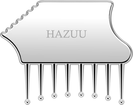 Portable Stainless Steel Scalp Massager - Guasha Scraping Tool for Head, Neck, Shoulders, Legs & Arms - Ideal for Soothing Relief (Comb Shape)
