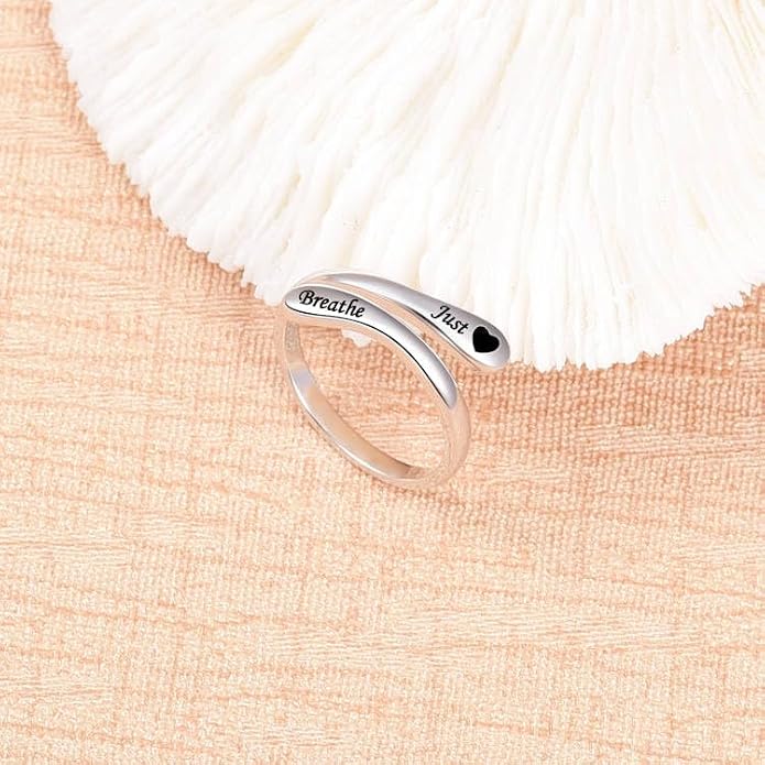 Fookduoduo 925 Sterling Silver Ring Inspirational Jewelry adjustable Wrap Open Rings for Women