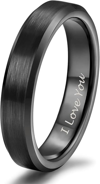 TRUMIUM 2mm 4mm 6mm 8mm 10mm Tungsten Ring Wedding Band for Women Men Bevel Edges Brushed Comfort Fit Size 4-15