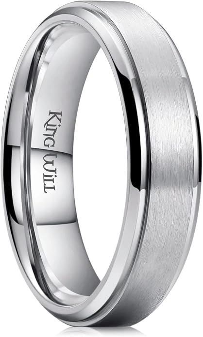 King Will Titanium Wedding Band for Men Women- 3-10mm Width Black/Sliver/Gold High Purity Titanium Promise Wedding Ring Comfort Fit for Daily Wear Size 6-14