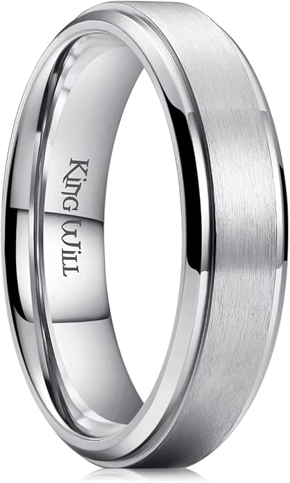 King Will Titanium Wedding Band for Men Women- 3-10mm Width Black/Sliver/Gold High Purity Titanium Promise Wedding Ring Comfort Fit for Daily Wear Size 6-14