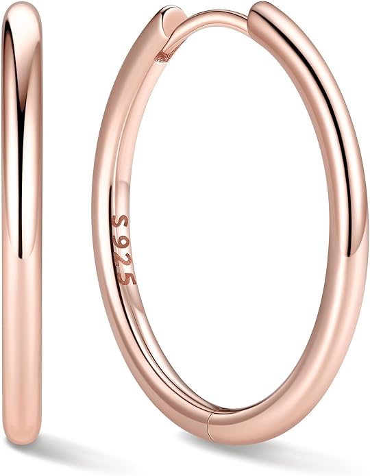 ChicSilver Sterling Silver Hoop Earrings for Women Hypoallergenic 925 Sterling Silver Huggie Earrings for Women Dainty Earring (8/10/12/14/16/18/20MM)