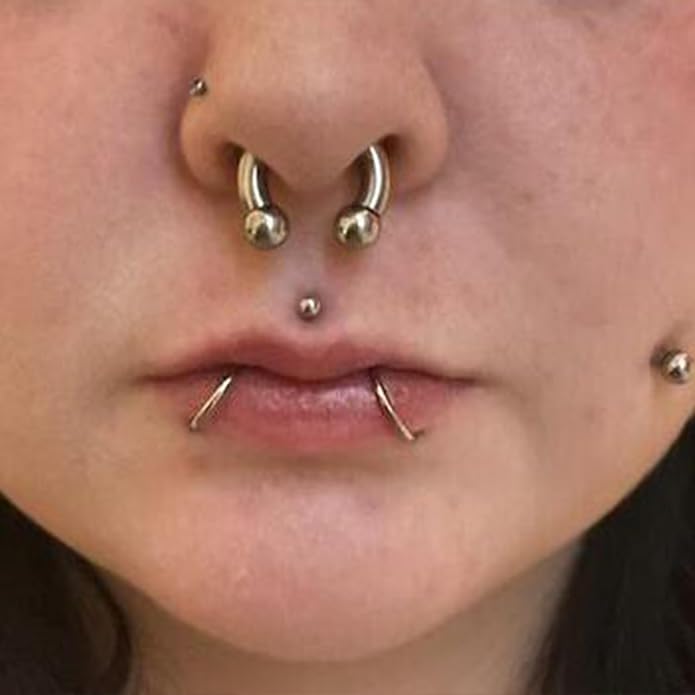 20G-00G Septum Rings Ear Gauges Earrings Stretching Kit 316L Surgical Steel Horseshoe Septum Pa Piercing Jewelry for Women 10mm 12mm 14mm 16mm
