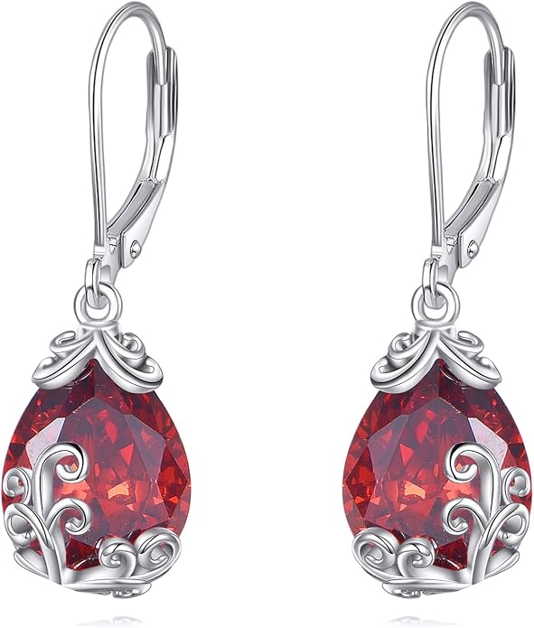 POPLYKE Celtic Filigree Teardrop Drop Dangle Earrings Sterling Silver Leverback Earrings Jewelry for Women
