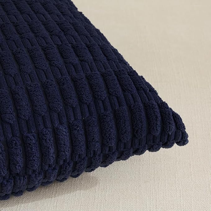 Fancy Homi 4 Packs Decorative Throw Pillow Covers for Living Room Couch Bed, Modern Farmhouse Boho Home Décor Accent Cushion Case, 14" x 14", Navy Blue