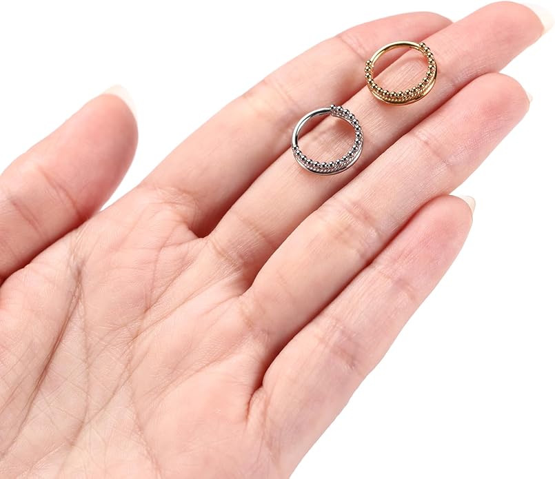 316L Surgical Steel Septum Clicker Ring Nose Ring Hoop Sleeper Hoop Earring Helix Rook Conch Cartilage Daith Tragus Earrings Lobe Nose Piercing Jewelry for Women