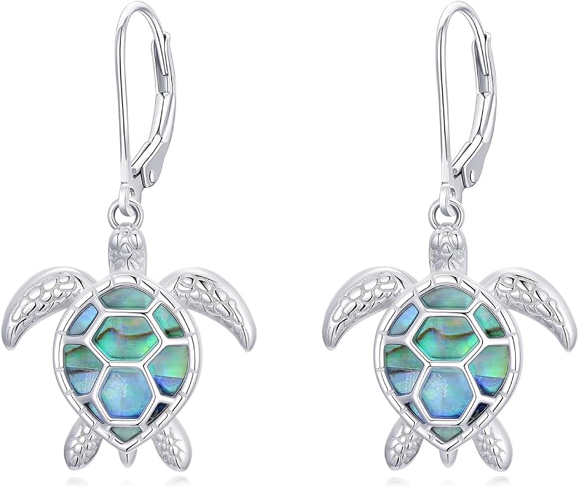 Midari Hummingbird/Butterfly/Lotus Earrings for Women 925 Sterling Silver Abalone Shell Animal Earrings Dangle for Women Abalon Moonstone Jewelry Gifts for Women Mom