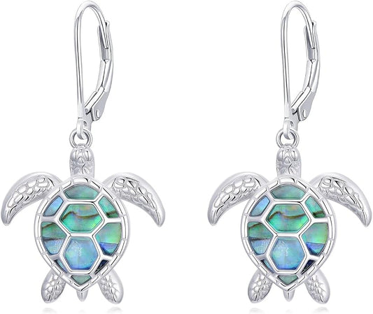Midari Hummingbird/Butterfly/Lotus Earrings for Women 925 Sterling Silver Abalone Shell Animal Earrings Dangle for Women Abalon Moonstone Jewelry Gifts for Women Mom