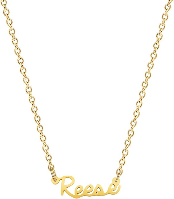 MOMOL 18K Gold Plated Stainless Steel Name Necklace Personalized Custom Name Necklace Customized Nameplate Necklace for women