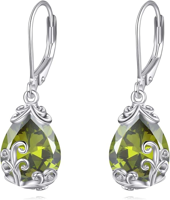 POPLYKE Celtic Filigree Teardrop Drop Dangle Earrings Sterling Silver Leverback Earrings Jewelry for Women