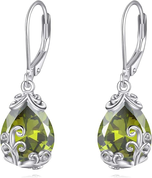 POPLYKE Celtic Filigree Teardrop Drop Dangle Earrings Sterling Silver Leverback Earrings Jewelry for Women