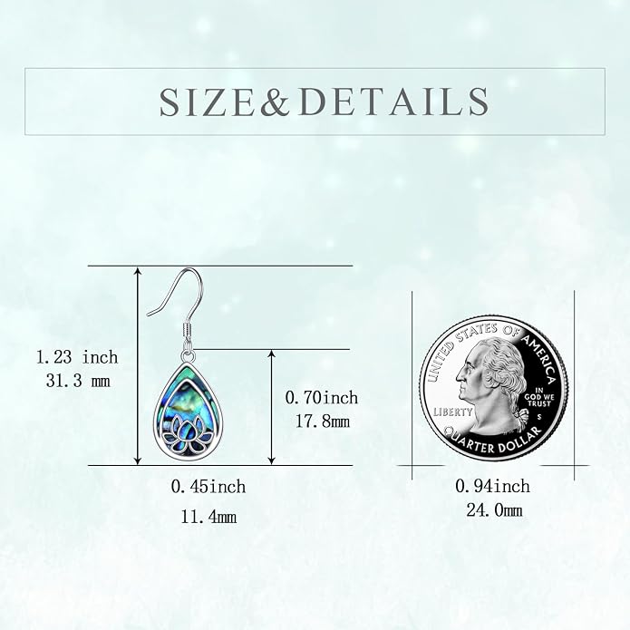 TIGER RIDER Abalone Shell 925 Sterling Silver Dangle Earrings Lightweight Filigree Dangle Drop Earrings for Women