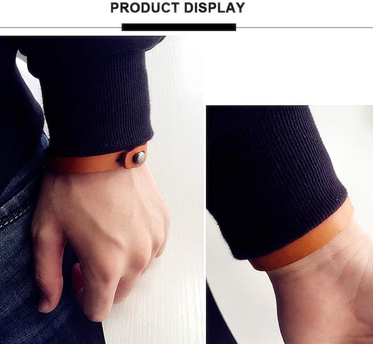 Mens Genuine Leather Bracelet - Handmade Adjustable Leather Cuff Bracelet punk Style leather wrap Wristband for Men