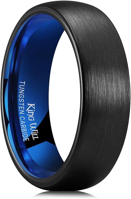 King Will Wedding Band for Men Women, 2/4/6/7/8mm Domed Matte Brushed Tungsten Carbide Rings, Solid/Dual Color Engagement Rings, Comfort Fit