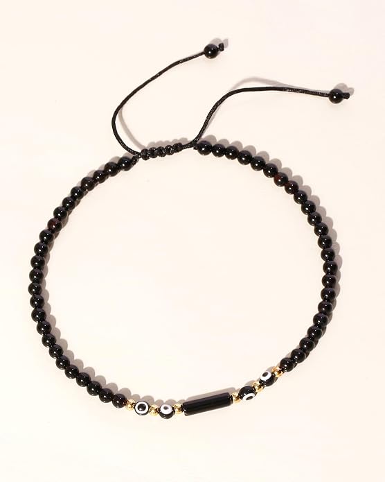 Spiritual Agate Evil Eye Beaded Anklet Protection Beach Jewelry