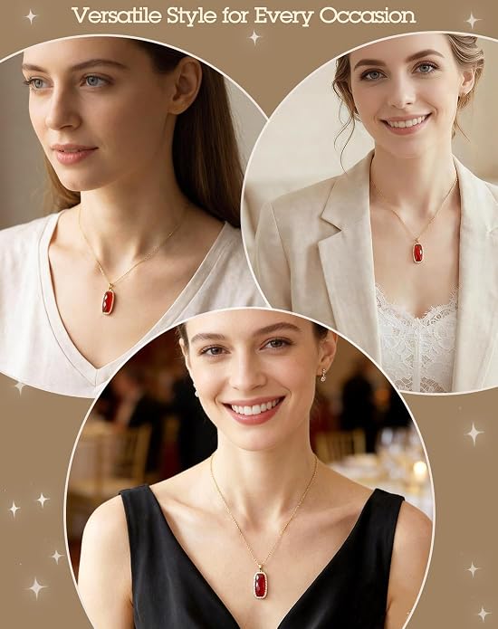 Natural Gemstone New Beginnings Birthday Graduation Gifts 925 Silver Jewelry Plated with 18K Gold Protection Necklace for Women