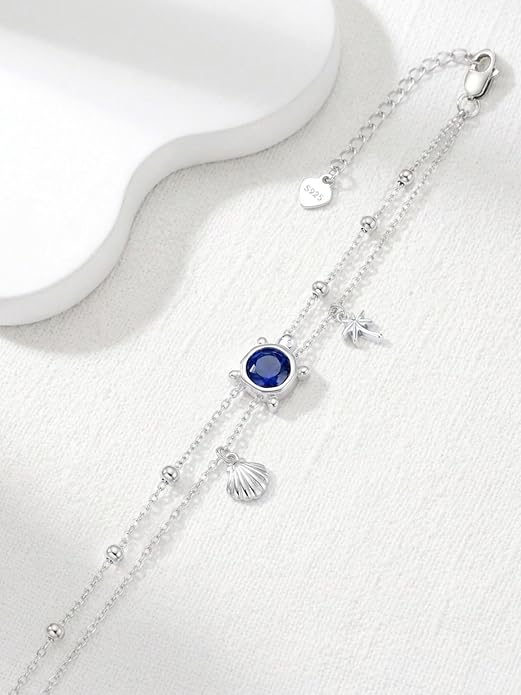 Dorunmo 925 Sterling Silver Anklet Bracelet Mother’s Day Birthday Jewelry Gifts for Women Wife Girlfriend Mom Her