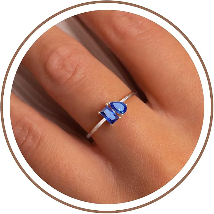Birthstone Rings for Women, Non Tarnish Gold Rings 2026 Graduation Gifts Birthday Gift Trendy Teen Girl Stuff Dainty 14K Plated Adjustable CZ Stacking Promise Ring Anniversary Jewelry for Friend Sister Girlfriend Daughter