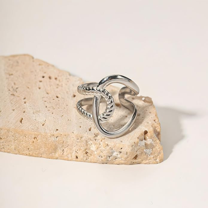925 Sterling Silver Ring Minimalist Adjustable Rings Band Handmade Rings for Women Girls