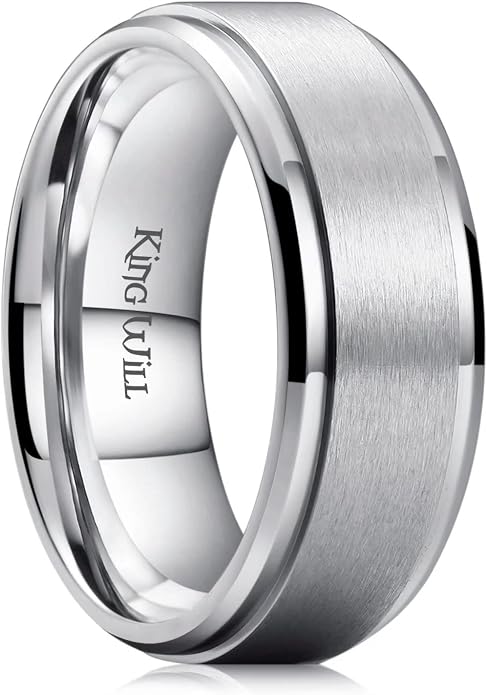 King Will Titanium Wedding Band for Men Women- 3-10mm Width Black/Sliver/Gold High Purity Titanium Promise Wedding Ring Comfort Fit for Daily Wear Size 6-14
