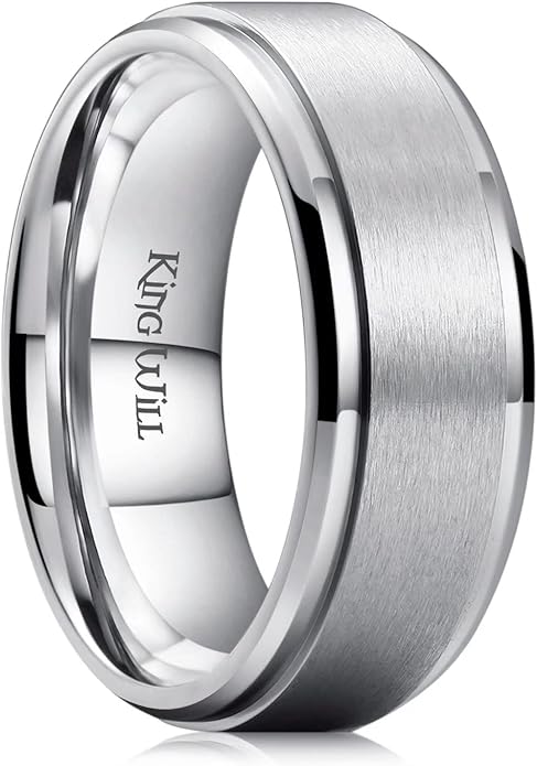 King Will Titanium Wedding Band for Men Women- 3-10mm Width Black/Sliver/Gold High Purity Titanium Promise Wedding Ring Comfort Fit for Daily Wear Size 6-14