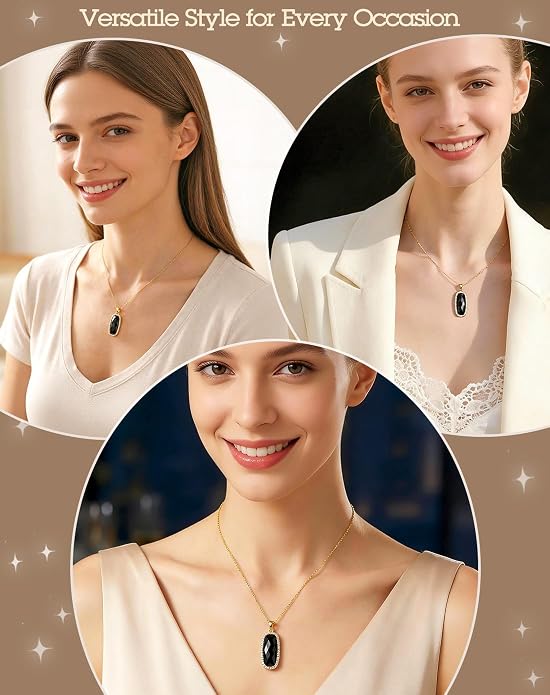 Natural Gemstone New Beginnings Birthday Graduation Gifts 925 Silver Jewelry Plated with 18K Gold Protection Necklace for Women