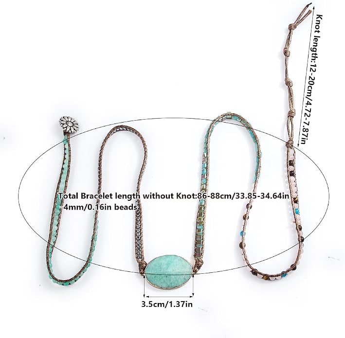 Women Wrap Bracelets Boho Natural Stone Jasper Turquoises Strand Bracelet Jewelry Collection