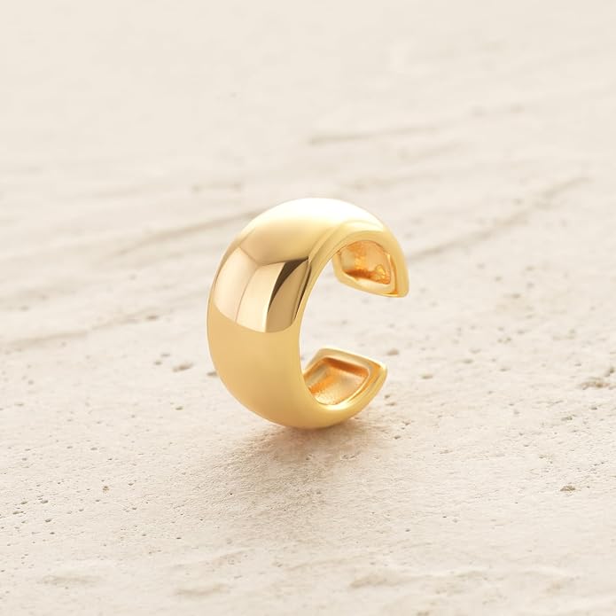 MYEARS Women Ear Cuff Earring Gold Non Pierced Ear Cartilage Clip on Wrap Hoop 14K Gold Filled Tiny Boho Beach Simple Minimalist Delicate Handmade Hypoallergenic Jewelry Gift-Sold as Single/Pair