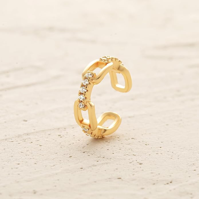 MYEARS Women Ear Cuff Earring Gold Non Pierced Ear Cartilage Clip on Wrap Hoop 14K Gold Filled Tiny Boho Beach Simple Minimalist Delicate Handmade Hypoallergenic Jewelry Gift-Sold as Single/Pair