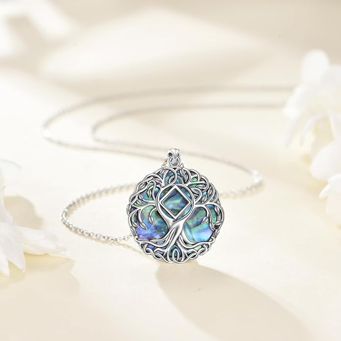 YFN Tree of Life Necklace Sterling Silver Celtic Knot Tree Pendant Jewelry Gifts for Women Men