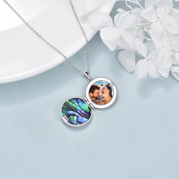 Celtic Moon Black Cat Necklace for Women - Abalone Tree of Life Sterling Silver Cat Lovers Jewelry