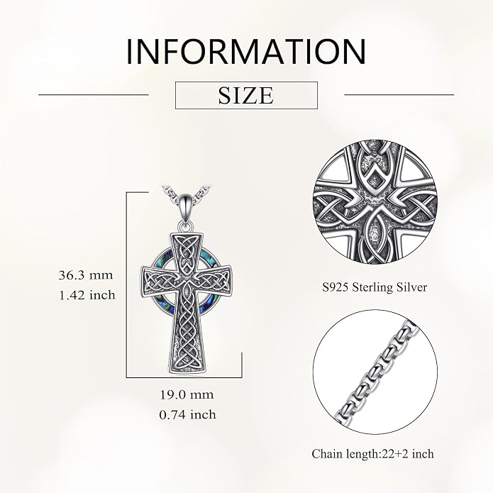 Cross Necklace 925 Sterling Silver Cross Faith Pendant Christian Jewelry Gifts for Women Men