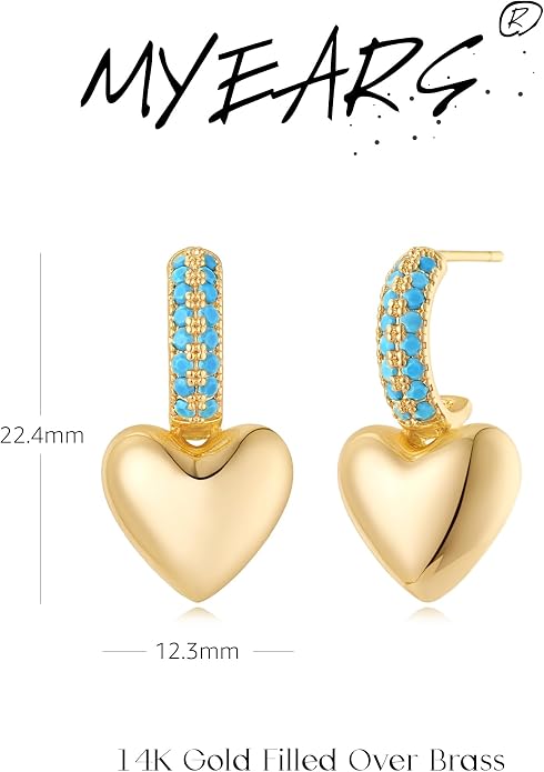 MYEARS Women Hoop Earrings Gold 14K Gold Filled Small Simple Handmade Hypoallergenic Everyday Illusion Jewelry