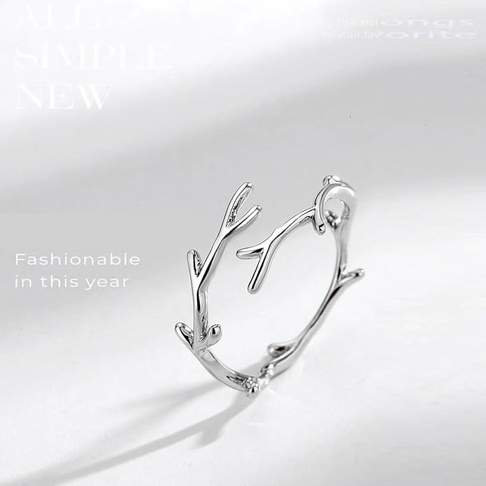 925 Sterling Silver Ring Minimalist Adjustable Rings Band Handmade Rings for Women Girls