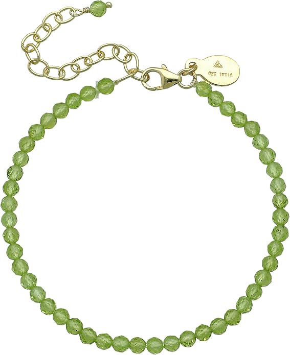 Faceted Bracelet for Women, Certified 925 Sterling Silver with 18K Gold Vermeil Healing Crystal Bracelets for Women - Crystals and Healing Stone Bracelet Women Jewelry for Gift