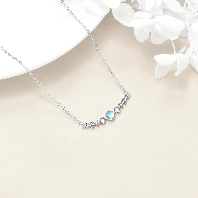 CRMAD Moonstone Moon/Star/Daisy/Turquoise/Rose Flower/Cat/Star/Hecate/Airplane/Pearl/Chakra/Rose Pearl/Butterfly/Wave/Starfish Anklet for Women Sterling Silver Anklet Irish Jewelry