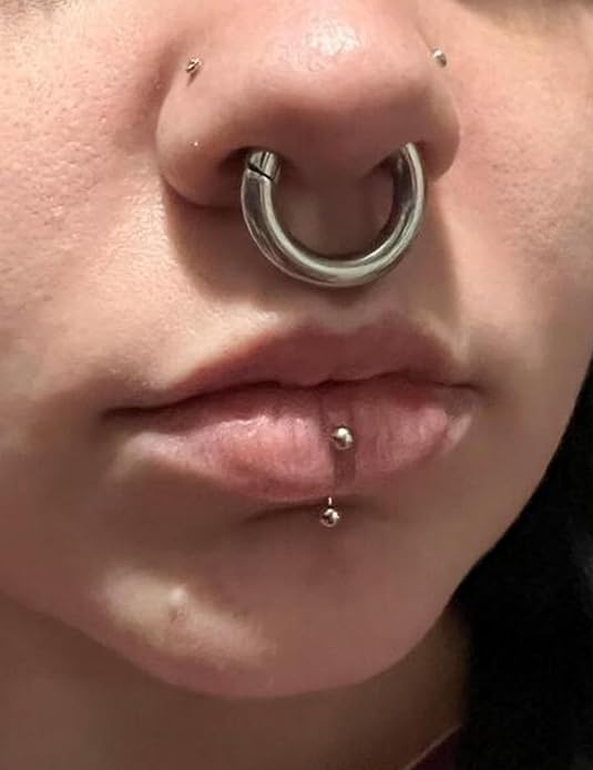 20G-2G Surgical Steel Hinged Clicker Septum Nose Rings Gauges Earrings Seamless Hoops Eyebrow Lip Ring Cliker Helix Tragus Daith Rook Earrings for Women Men