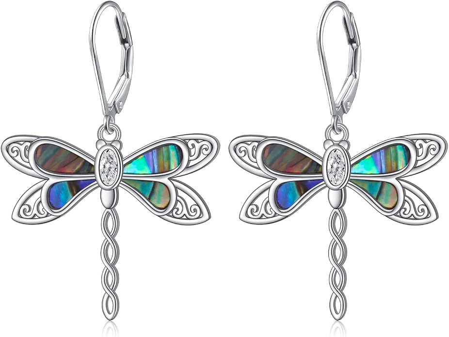 925 Sterling Silver Filigree Dangle Drop Earrings Daisy/Lotus/Rose Flower/Moonstone Leverback Teardrop Earrings for Women Infinity Celtic Knot Daisy Lotus Jewelry for Mothers Day