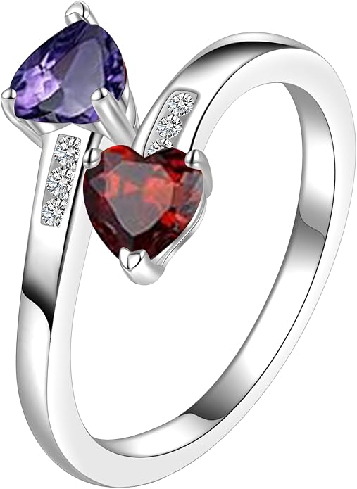 Btysun Mothers Day Gifts, Birthday Gifts for Women Non Tarnish Gold Rings Adjustable 1-12 Birthstone Rings Birthday Gift for Wife Mom Stocking Stuffers Promise Ring Anniversary Wedding Jewelry