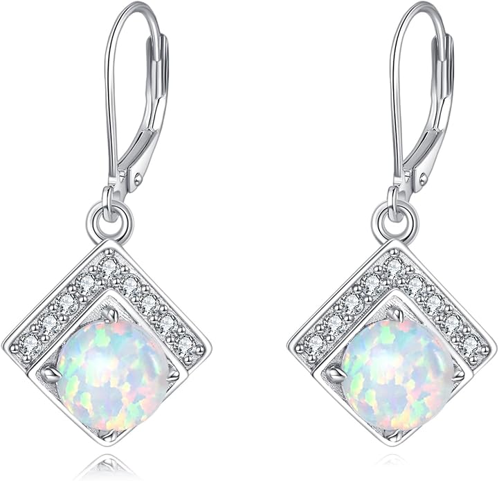 AOBOCO Teardrop Dangle Earrings for Women 925 Sterling Silver Moonstone Flower Filigree Leverback Jewelry Birthday