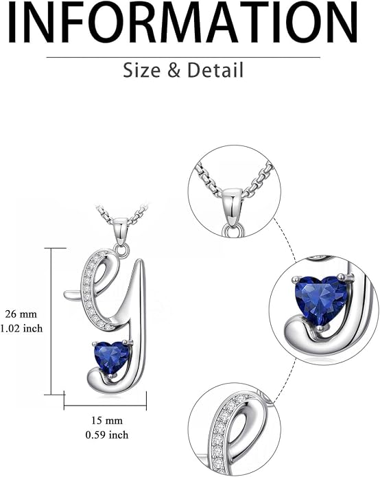 Birthday Gifts for Women Alphabet A to Z Initial Birthstone Pendant Necklaces for Women - 18k White Gold Plated Personalized Name Jewelry Anniversary Graduation Gifts for Wife Her Daughter Girlfriend(with Gift Box)