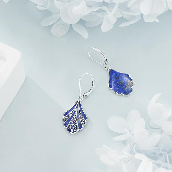 Abalone Shell Dangle Drop Earrings for Women 925 Sterling Silver Filigree Bohemian Earrings Jewelry Gift